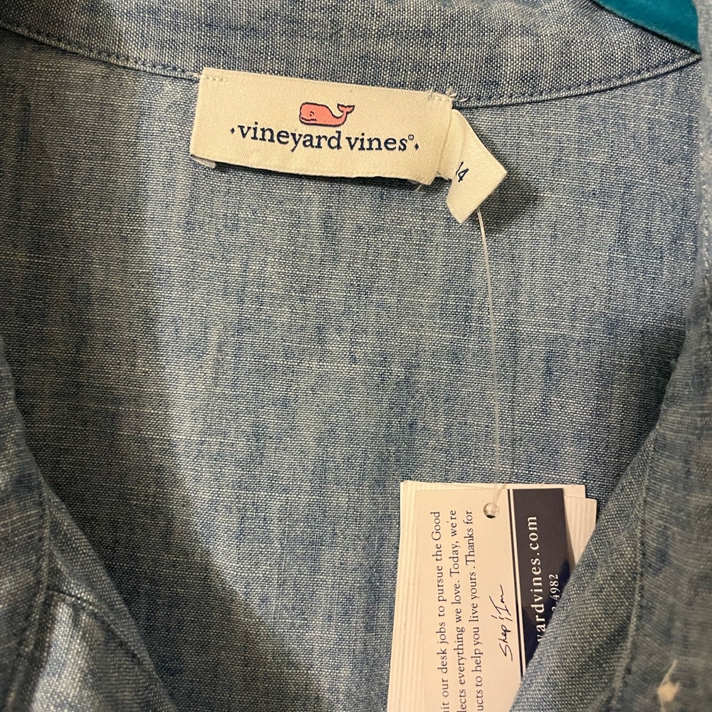 Vineyard Vines Chambray cloud Blue Button Down Sh… - image 2
